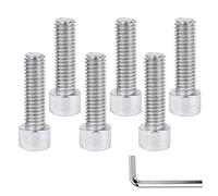 DAZISEN Vis de Vélo - 7pcs Acier Inoxydable Pièces pour Vélos Vis Cylindrique à Six Pans Boulon Fixations pour Vélo VTT Vélo de Route, Argent, (M5x18)*6+Clés Allen*1
