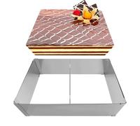 Dazkzooy Moule à Gâteau Rectangulaire Réglable - Cadre Professionnel Extra Haut de 8 cm en Acier Inoxydable de Qualité Supérieure - Moule Pâtisserie Rectangulaire pour Gâteaux