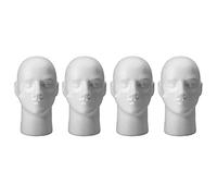 DAZLOR Lot de 4 mannequins de vitrine en mousse pour homme et femme - Tête debout - Modèle perruque et chapeau - 2