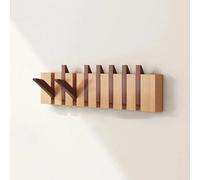 DAZSIAZ Porte-manteau Mural en Bois, Crochet Mural Rabattable en Forme de Piano, en Hêtre de Haute Qualité, Cintre Gain de Place pour Manteaux, Sacs et Chapeaux, Pour Entrée, Chambre(Mix A,8 hooks)