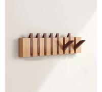 DAZSIAZ Porte-manteau Mural en Bois, Crochet Mural Rabattable en Forme de Touches de Piano, Bois de Hêtre, Cintre Gain de Place pour Manteaux, Sacs et Chapeaux, pour Entrée, Chambre(Mix,8 Hooks)