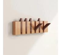 DAZSIAZ Porte-manteau Mural en Bois, Crochet Mural Rabattable en Forme de Touches de Piano, Bois de Hêtre, Cintre Gain de Place pour Manteaux, Sacs et Chapeaux, pour Entrée, Chambre(Mix,6 Hooks)