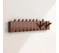 DAZSIAZ Porte-manteau Mural en Bois, Crochet Mural Rabattable en Forme de Touches de Piano, Bois de Hêtre, Cintre Gain de Place pour Manteaux, Sacs et Chapeaux, pour Entrée, Chambre(Brown,10 Hooks)