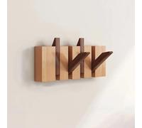 DAZSIAZ Porte-manteau Mural en Bois, Crochet Mural Rabattable en Forme de Touches de Piano, Bois de Hêtre, Cintre Gain de Place pour Manteaux, Sacs et Chapeaux, pour Entrée, Chambre(Mix,4 Hooks)