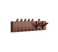 DAZSIAZ Portemanteau Mural en Bois, Pendentif Mural en Forme de Piano, Crochet Rabattable pour Manteaux, Sacs, Chapeaux, Matériau en Hêtre, pour l'entrée, la Chambre, la Salle de Bain(Brown,8 hooks)