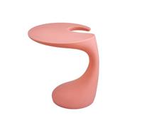 DAZSIAZ Table Basse Ronde en Forme de C, Petite Table D'appoint Mobile, Plateau de Chevet Simple et Moderne, Différentes Couleurs, pour Salon, Bureau, Chambre et Balcon(Apricot Pink,49cm)