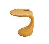 DAZSIAZ Table Basse Ronde en Forme de C, Petite Table D'appoint Mobile, Plateau de Chevet Simple et Moderne, Différentes Couleurs, pour Salon, Bureau, Chambre et Balcon(Turmeric,49cm)