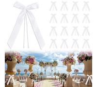 DazSpirit 100 pcs Noeud Voiture Mariage Blanc, Ruban Satin Decoration Mariage pour Deco Voiture, Mariage Champetre, Decoration Voiture Mariage de Chaise, Cadeaux, Wedding Ceremony, Bouquet