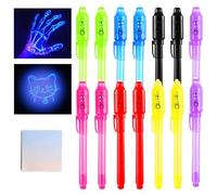 DazSpirit 14pcs Stylo Encre Invisible avec Lampe UV, Encre Invisible un Message Secret, Stylo Transparent pour Goodies Anniversaire Enfant, Cadeau anniversaire, Pochettes de Fête