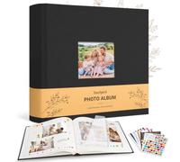 DazSpirit Album Photo Scrapbook en Lin à Personnaliser, 100 Pages Blanches | Comprend 6 Planches D’autocollants; Jusqu’à 400 Photos 10 X 15 Cm, pour Scrapbooking et Souvenirs, Format 31,2 X 29,7 Cm