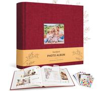 DazSpirit Album Photo Scrapbook en Lin à Personnaliser, 100 Pages Blanches | Comprend 6 Planches D’autocollants; Jusqu’à 400 Photos 10 X 15 Cm, pour Scrapbooking et Souvenirs, Format 31,2 X 29,7 Cm