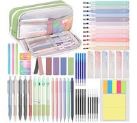 DazSpirit Kit de papeterie esthétique, 61 pièces avec trousse vert
