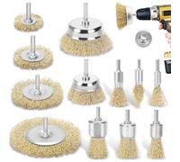DazSpirit Lot de 12 Brosse Métallique pour Perceuse, Brosse Visseuse Meuleuse Circulaire avec Kit de Brosse pour Perceuse 1/4 pouce pour l'élimination de la Rouille/Corrosion/Peinture