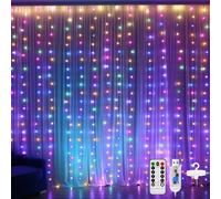 DazSpirit Rideau Lumineux, Guirlandes Lumières Décoratives de Fenêtre 3m * 3m, USB 300 LEDs 8 Modes de Fonctionnement et Résistance à L'eau Pour Extérieur, Intérieur, Noël, Chambre à Coucher (Coloré)
