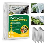DazSpirit Voile d'Hivernage 35g/m², 3 x 9 m Housse Hivernage Plante avec 25 Piquets, Tissu Non tissé Voile Hivernage Plante Exterieur pour Protection Hivernale, Contre Le Froid, Insectes et Oiseaux