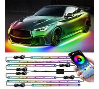 DAZULI Kit De Lumières Bluetooth RVB Dream Color pour Voiture, Bandes Lumineuses LED pour Voiture, Contrôle APP, pour Véhicule, SUV, Camping-Car, Camionnettes, Bateaux, 6 Pièces,180 * 60