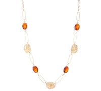Dazylleco Long collier doré pour femme avec grosses perles de cristal, chaîne trombone, bijoux fantaisie pour cadeaux de fête des mères, Cristal, Pas de gemme