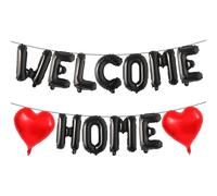 DazzJoy Ballons noirs et rouges, 40,6 cm, en forme de lettres de bienvenue, décoration de la maison, ballons à l'hélium pour fête prénatale, fête de famille