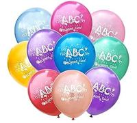 DazzJoy Lot de 10 ballons colorés pour la rentrée des classes, décoration ABC de 30 cm, ballons à l'hélium, décoration de rentrée scolaire, ballons multicolores, ballons de rentrée scolaire, ballons