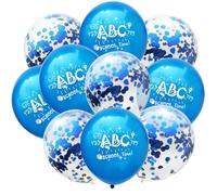 DazzJoy Lot de 10 ballons décoratifs pour la rentrée scolaire, ballons ABC de 30,5 cm, ballons à l'hélium, avec confettis, décoration de rentrée scolaire