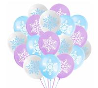 DazzJoy Lot de 18 ballons décoratifs en forme de flocon de neige, ballons gonflables à l'hélium, décoration d'anniversaire La Reine des Neiges, ballons flocon de neige de 30,5 cm, pour décoration