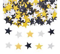 DazzJoy Lot de 200 étoiles à paillettes dorées et argentées - Décoration de table de Noël, de Nouvel An, d'étoiles à paillettes - Noir - Pour anniversaire, mariage, carnaval
