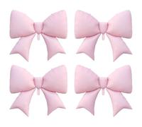 DazzJoy Lot de 4 ballons en forme de nœud rose - Taille XXL - Décoration pour mariage, anniversaire d'enfant, fête prénatale
