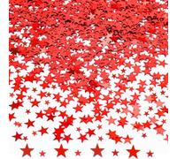 DazzJoy Lot de 4000 étoiles à disperser - Confettis de Noël - 2 tailles - Étoiles décoratives rouges - Confettis de Noël - Étoiles scintillantes - Décoration de table