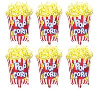 DazzJoy Lot de 6 ballons pop-corn, décoration de carnaval, taille XXL, ballons pop-corn, décoration de cinéma, ballons en aluminium, décoration de cirque, ballons pop-corn à l'hélium, pour décoration