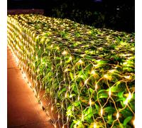 Dazzle Bright Guirlande Lumineuse Filet Extérieure, 3x2M 204LED Guirlande Lumineuse avec Minuterie et 8 Modes, Étanche Rideau Filet Lumineux Noël pour Buisson Mariage Soirée Maison Jardin, Blanc Chaud