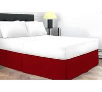 Dazzle Collection® Tour de lit plissé en polycoton uni pour lit simple, double, king size, super king size, rouge