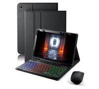 Dazzle Magic Keyboard Étui avec clavier pour Samsung Galaxy Tab S6 Lite 10,4" 2024/2022/2020 avec clavier rétroéclairé et souris Noir