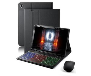 Dazzle Magic Keyboard Étui avec clavier pour Samsung Galaxy Tab S6 Lite 10,4" 2024/2022/2020 avec clavier rétroéclairé et souris Noir