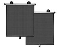 DAZZLEEX 2 pièces Voiture rétractable Automatique fenêtre latérale bébé Pare-Soleil Housse de Protection Store Enrouleur Pare-Soleil 40 * 45cm Noir