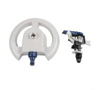 DAZZLEEX Arroseur automatique rotatif à 360 degrés, système d'irrigation de pelouse de jardin, buse de pulvérisation réglable avec base ronde stable pour l'arrosage extérieur de l'herbe de cour, gris