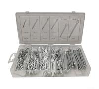 DAZZLEEX Assortiment de 555 goupilles fendues en acier à ressort de type R avec attaches élastiques ouvertes dans un étui de rangement pour travaux de réparation d'atelier mécanique automobile
