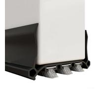 DAZZLEEX Bande d'étanchéité de bas de porte réglable en PVC de 96 cm avec brosse pour portes intérieures de 55 mm, insonorisante, coupe-vent, anti-poussière et anti-courants d'air (noir)