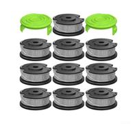 DAZZLEEX Bobine de fil pré-enroulée pour tondeuse Greenworks double - 10 unités avec couvercles - 0,2 cm