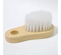 DAZZLEEX Brosse de nettoyage en poils doux pour voiture, tableau de bord, grille d'aération, avec manche en bois, 12 cm, beige