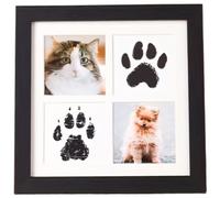 DAZZLEEX Cadre photo avec motif empreintes de pattes d'animaux de compagnie, tableau souvenir de bébé avec tampon encreur, moderne et minimaliste pour décoration murale pour chien, chat, chambre