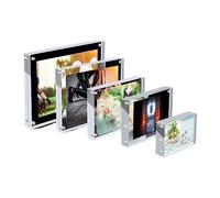 DAZZLEEX Cadre photo magnétique en acrylique transparent pour afficher des affiches de bureau sans cadre pour la maison et le bureau