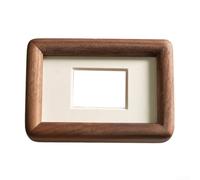 DAZZLEEX Cadre photo magnétique en bois pour mini cartes et photos avec support, affichage de bureau ou réfrigérateur, 7,6 cm, noyer noir, teck, hêtre, décoration de bureau (7,6 cm, noyer noir)