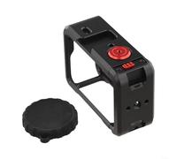 DAZZLEEX Cage de caméra en alliage d'aluminium pour DJI Osmo Action 6 points de montage multiples pour lumières ou microphones avec capuchon de protection d'objectif pour voyage photographie en plein