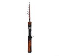 DAZZLEEX Canne à pêche télescopique UL - 1,5 m - 1,8 m - En carbone - Action moyenne et rapide - Portable - Avec guides - Pour pêche en eau douce, bar, brochet, perche - Marron (poignée pistolet de