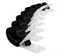 DAZZLEEX Clips de couverture de piscine pour bobine solaire : 8 sangles réglables pour sécuriser la couverture sur les piscines hors sol et creusées - Attaches en PVC noir et blanc