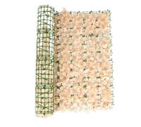 DAZZLEEX Clôture Artificielle, Feuille de Cerisier Artificielle, clôture d'intimité pour la Maison, Le Jardin, haie pour décoration Murale, clôture et Bouclier d'intimité 50 x 100 cm (Champagne)
