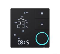 DAZZLEEX Contrôleur de température WiFi intelligent avec écran LCD pour systèmes électriques de chauffage au sol et à eau ou chaudière, thermostat écoénergétique avec verrouillage enfant, (16 A, noir)