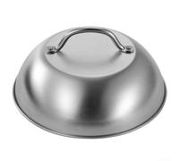 DAZZLEEX Couvercle de poêle en acier inoxydable de 22,9 cm avec poignée froide au toucher pour grillades à dessus plat, passe au lave-vaisselle, outil de cuisson pour barbecue