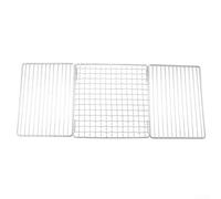 DAZZLEEX Grille de barbecue pliante portable en acier inoxydable pour poêle à bois, feu de camp, cuisine en plein air, 50 x 20 cm, avec sac de rangement