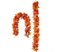 DAZZLEEX Guirlande de feuilles d'érable artificielles d'automne à suspendre - Guirlande de feuillage d'automne artificiel - Décoration de Thanksgiving pour la maison et l'événement (couleur D, 1,75 m)